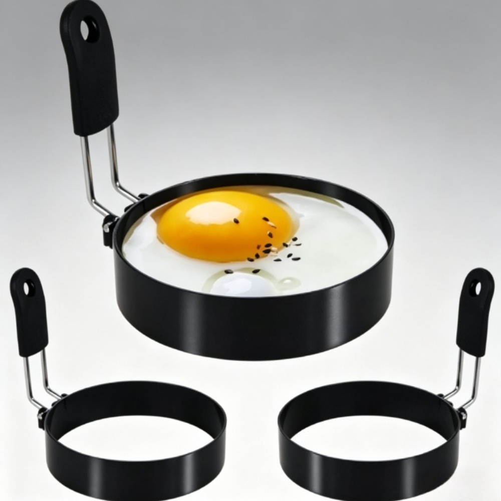Breakfast Sandwich Maker - Anti-scaldNonstick Egg Fried Ring Stainless Steel