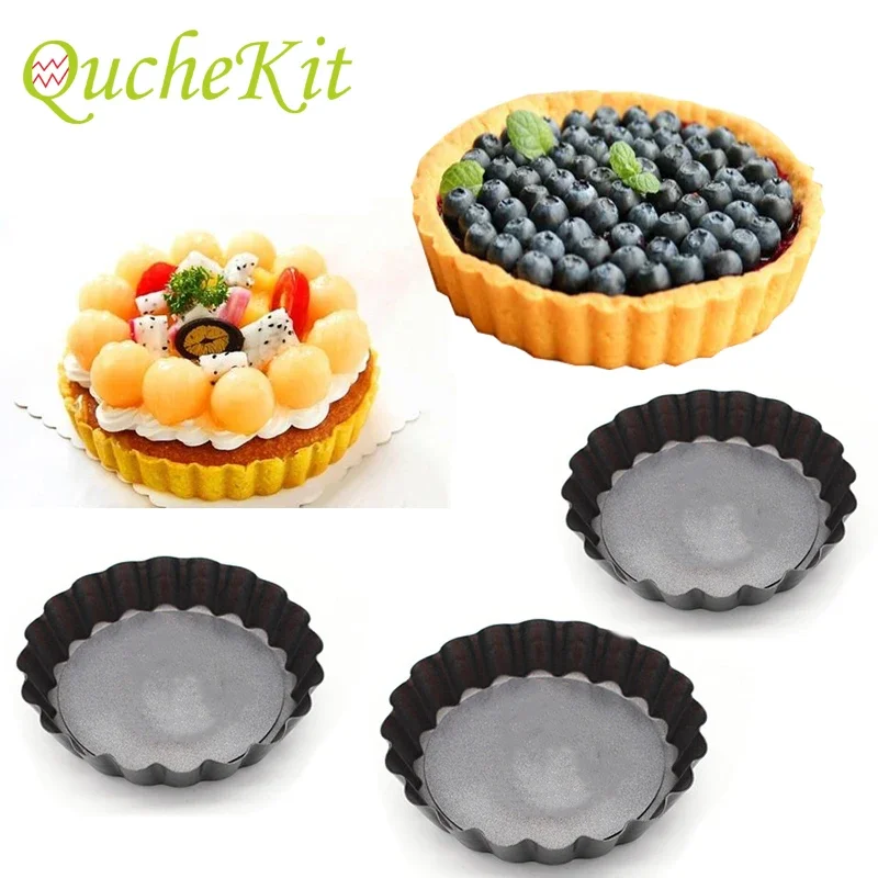 Pizza Stone Baking - 6Pcs Non-Stick Tart Quiche Flan Pan