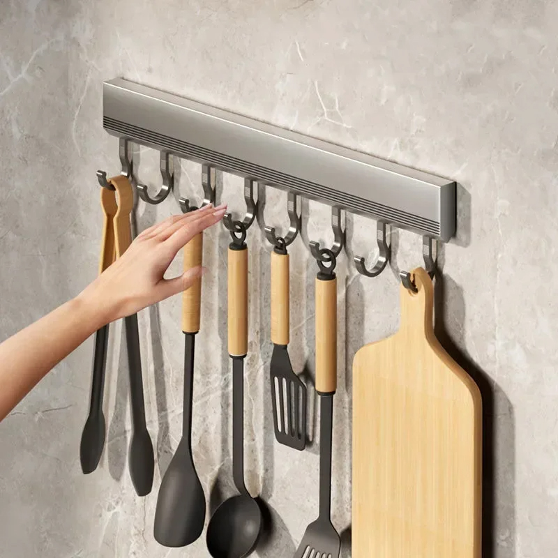 Kitchen Gadgets Rack - Kitchen Storage Rack Aluminum Alloy Hook