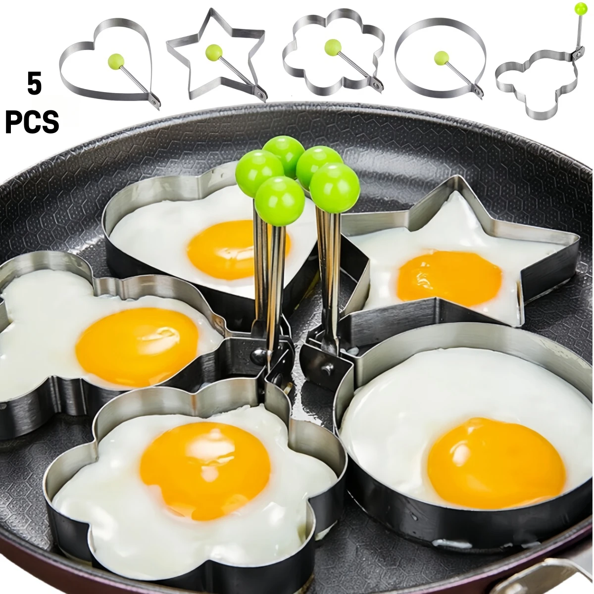 Kitchen Gadgets You Must Have - Premium Stainless Steel Heart-Shaped Fried Egg