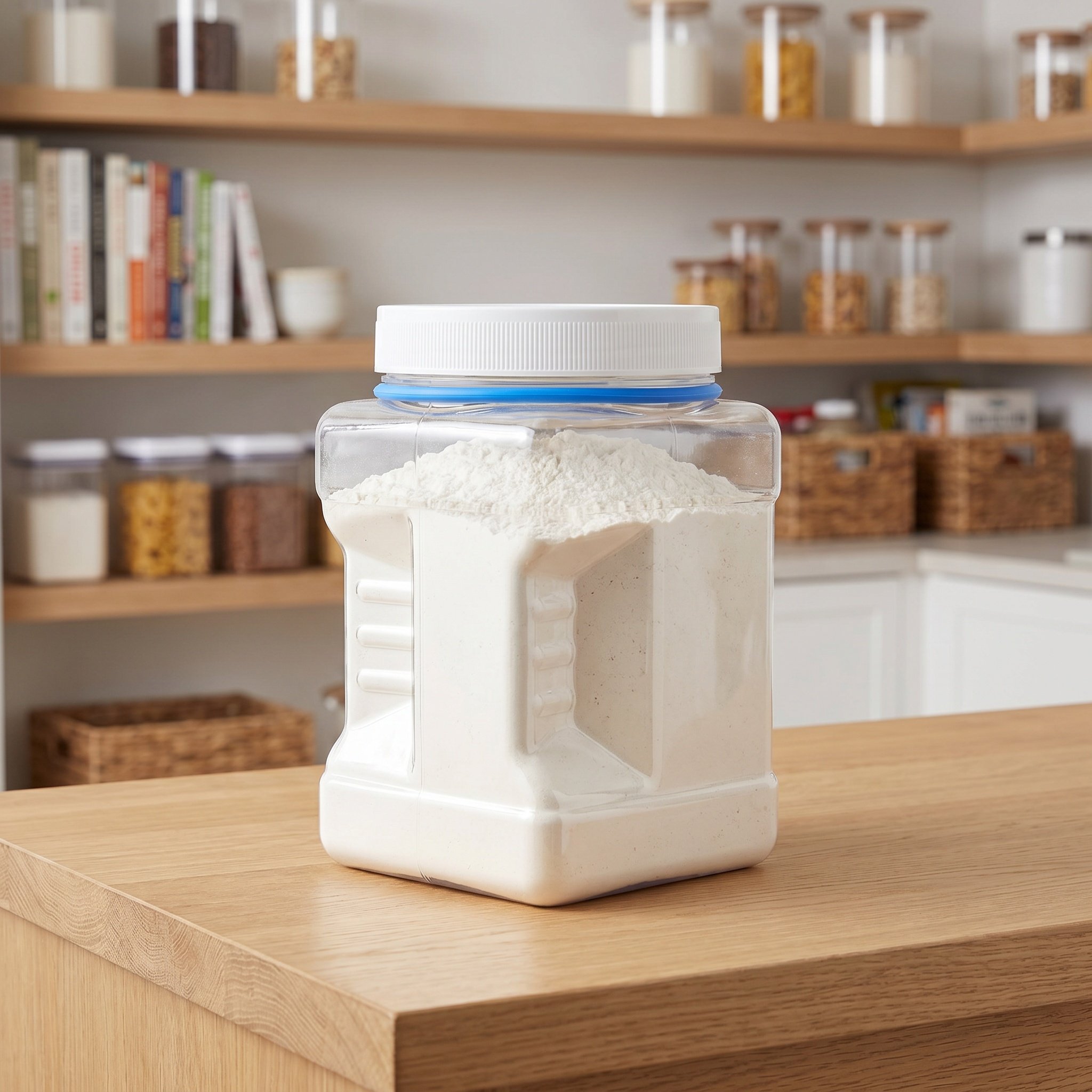 Food Storage Containers - 6Pcs Clear Square Airtight Storage Jars