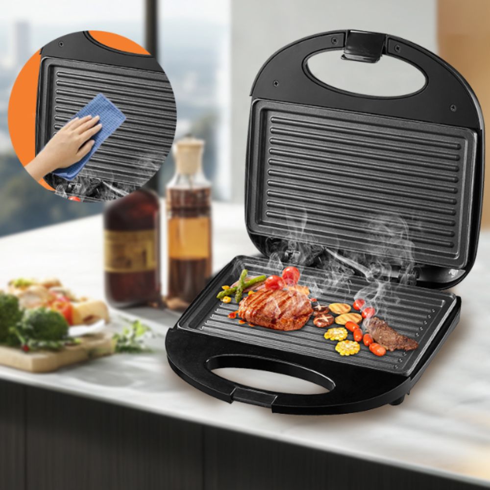 Breakfast Sandwich Maker - Multifunctional Breakfast Maker Double-Sided Heating Non-Stick