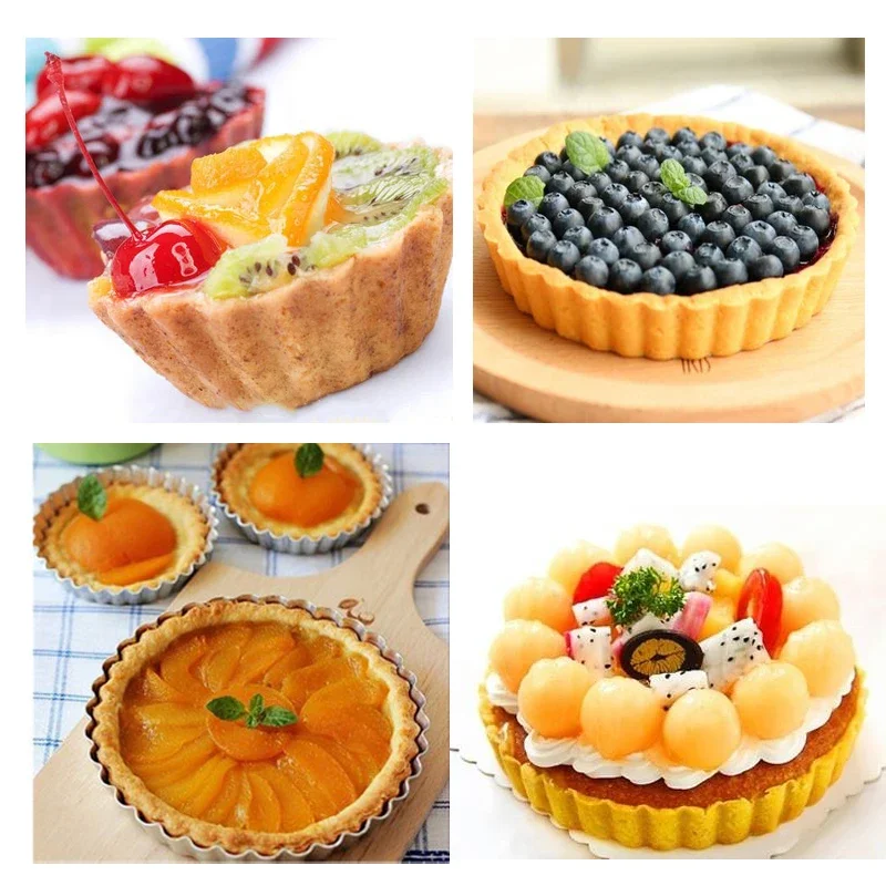 6Pcs Non-Stick Tart Quiche Fla - Pizza Stone Baking recension och pris