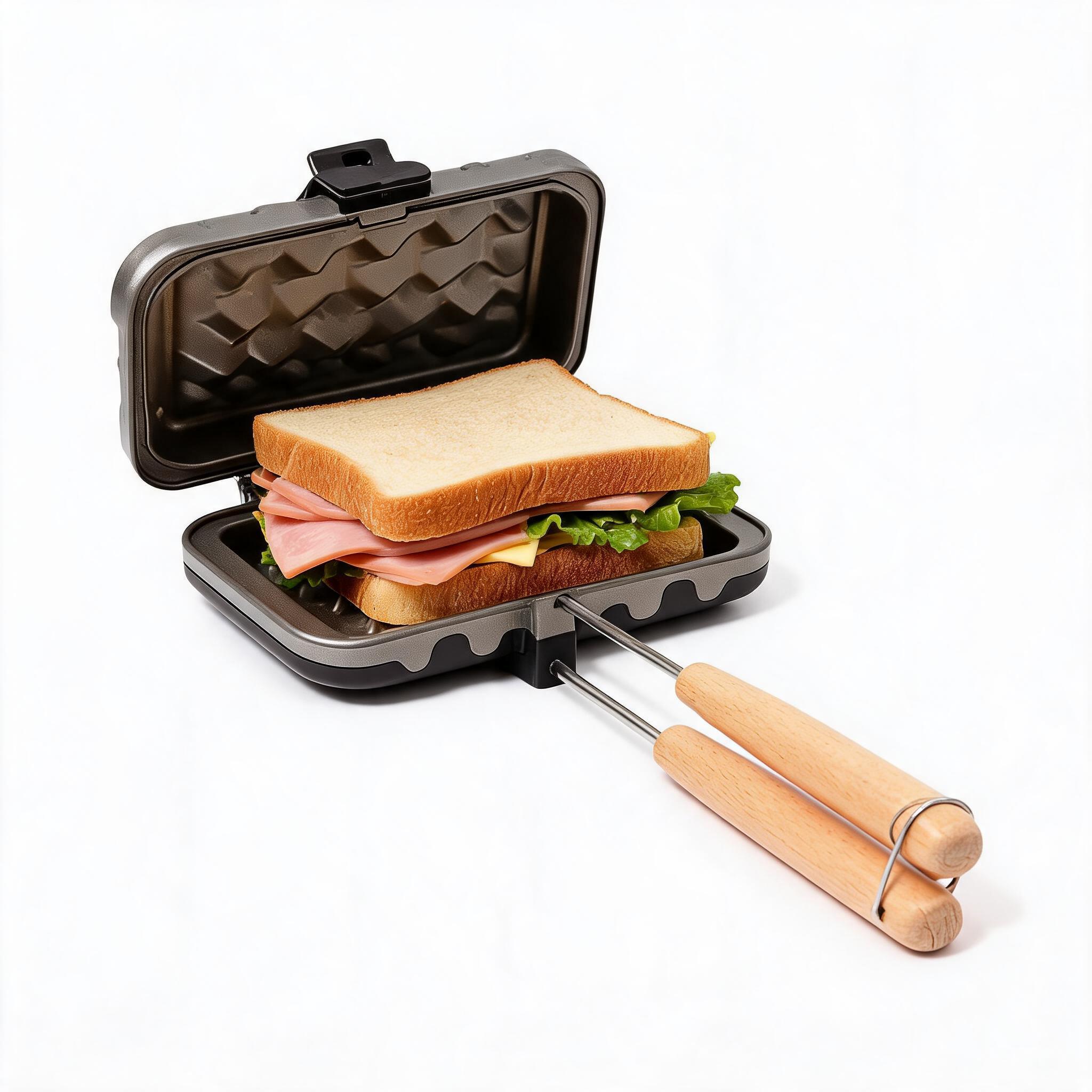 Sandwich Maker with Wooden Han - Breakfast Sandwich Maker recension och pris